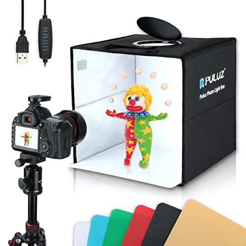Photo Box, PULUZ Mini Folding Lightbox Portable Light Box Photography Shooting Tent Box Kit with 120pcs LED Lights 6 Color...