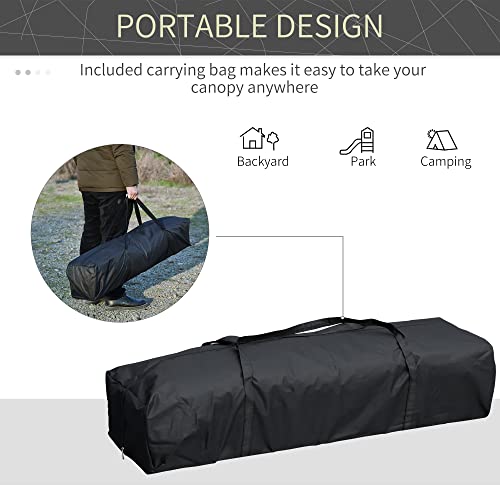 Outsunny 10' x 19' Pop Up Canopy with Easy Up Steel Frame, 3-Level Adjustable Height and Carrying Bag, Sun Shade Event Par...