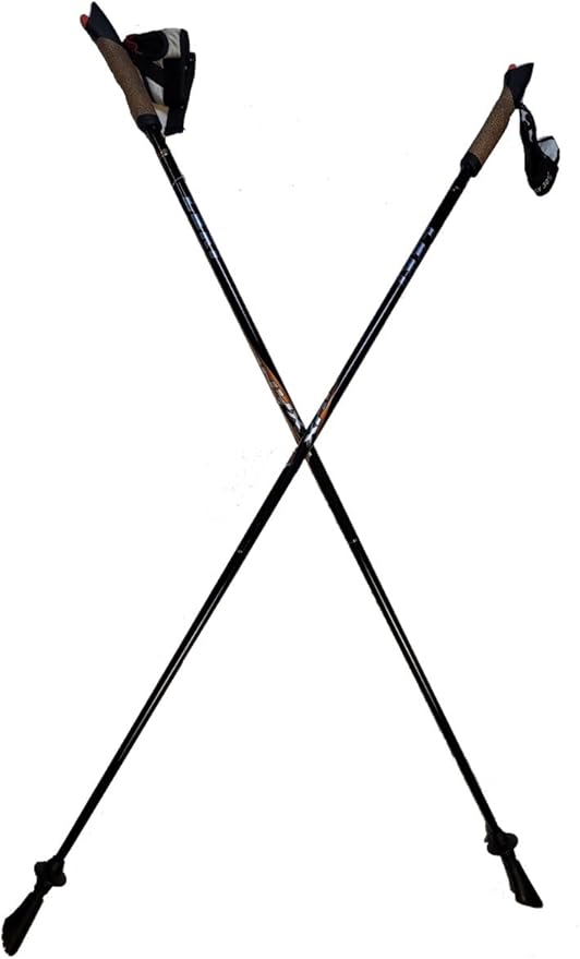 LEKI Nordic Walking Onyx Carbon Series Walking Pole Black/Orange 115cm