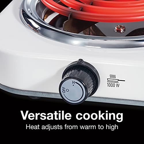 Proctor Silex Portable Electric Stove, Stainless Steel Double Burner Cooktop, Compact, Adjustable Temperature Hot Plate, 1...