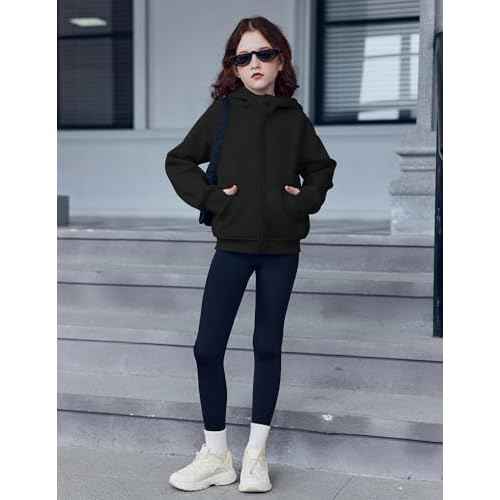Arshiner Girls Zip Up Hoodies Teen Hooded Sweatshirts Fleece Jackets Kids Fall Fashion Outfits Winter Clothes