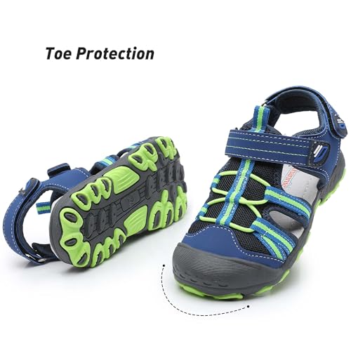 Ahannie Boys Girls Outdoor Sport Sandals,Kids Closed Toe Beach Sandals, Toddler Summer Shoes