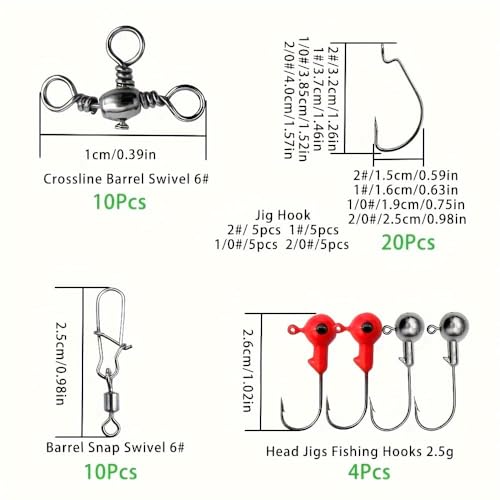 187-piece Complete Fishing Set - Fishing Tackle Box, Fish Hooks, Bait, Lead Sinker - Fishing Tackle Set, Freshwater and Sa...