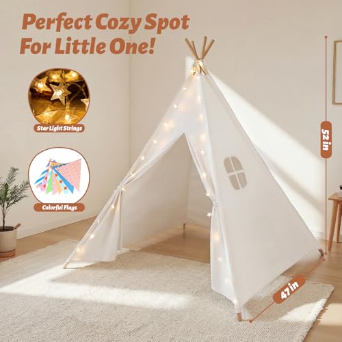wilwolfer Kids Teepee Tent for Girls or Boys with Carry Case, Foldable Play Tent for Toddler Suit for Indoor and Outdoor P...