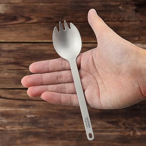 Carimee Pure Titanium Camping Spork, Ultra-Light Eco-Friendly Portable Reusable Flatware for Outdoor Camping Backpacking H...