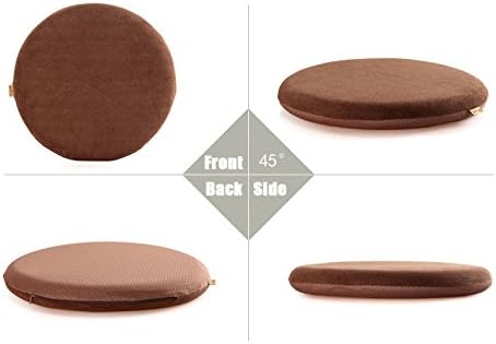 Sigmat Memory Foam Seat Cushion Anti-Slip Soft Round Stool Cushion Chair Pad 15 Inch Grey