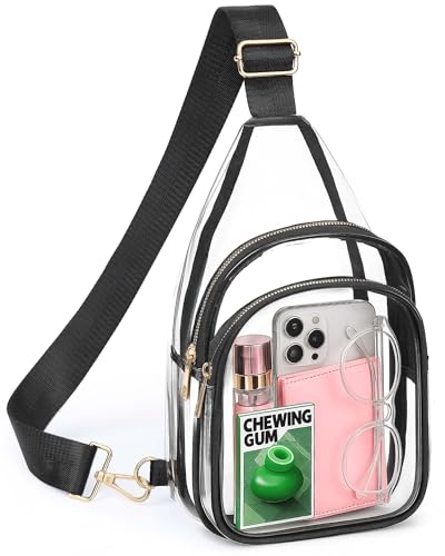 HULISEN Clear Sling Bag for Stadium Events, Clear Purse for Women, Stadium Approved Crossbody Handbag for Concerts Sports Fan