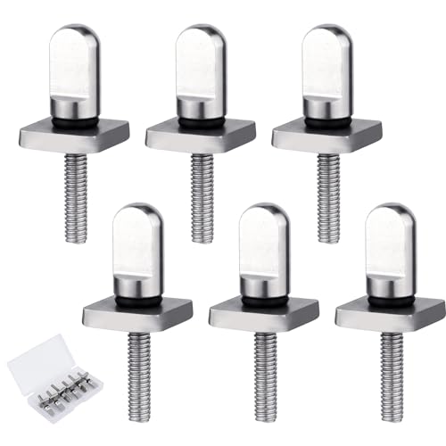 6pcs 316 Stainless Steel Fin Screws, No Tool Surfboard Fin Screws with O Rings Paddle Board Replacement for SUP Paddleboar...