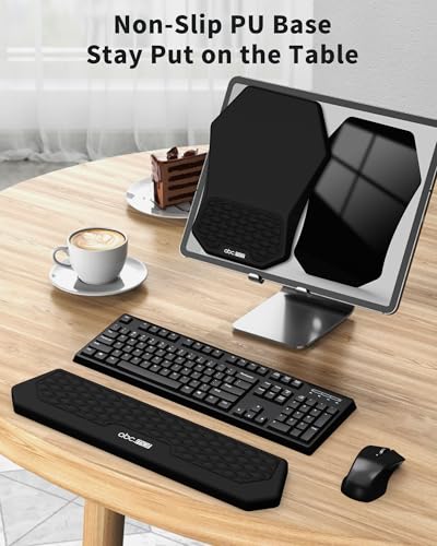 Ergonomic Mouse Pad and Keyboard Wrist Rest Support Set, Massage Design Mousepad for Carpal Tunnel Pain Relief, Memory Foa...