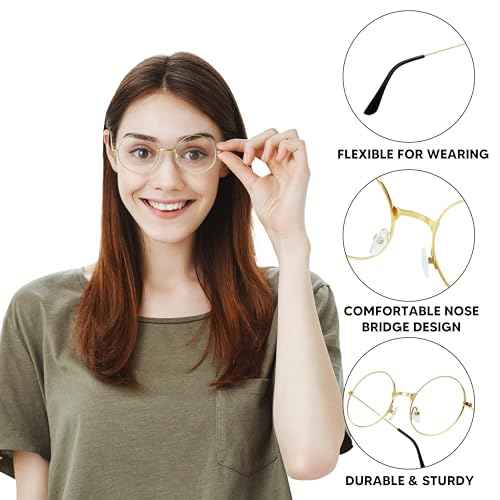 Spooktacular Creations 2PCS Halloween Fake Wizard Glasses, Old Men Wire Round Glasses Toys, Costume Eyeglasses for Women Men Party Dress Up Accessories Prop Black