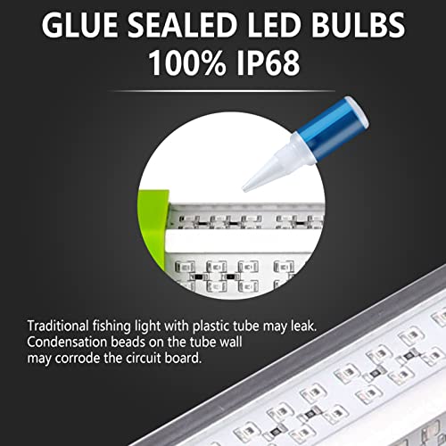 18W 45W DC 12V Green IP68 Waterproof Aluminum Super Bright LED Fish Bait Submersible Dock Underwater Fishing Light Attract...