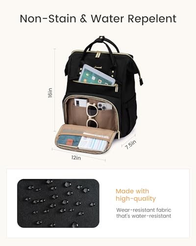 LOVEVOOK Laptop Backpack for Women with Giant Tumbler Holder Pocket,15.6 inch Waterproof Travel Backpack Purse Computer La...