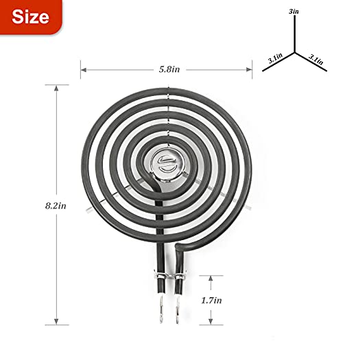 WB30M1 6" Range Stove Burner Top Surface Burner Element Set Replacement Fit for G.E Hot-point Ken-more Electric Range Stov...