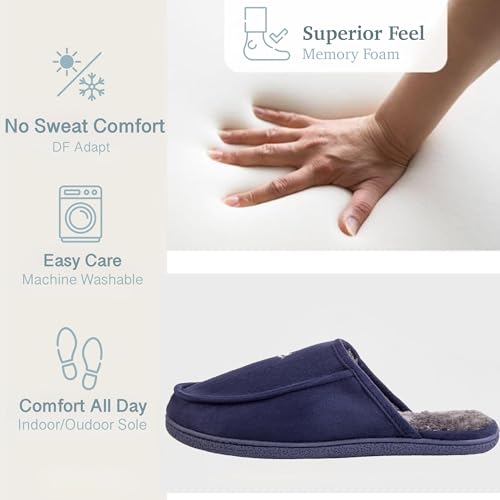 EUROPEAN SOFTEST Men's 80D High Density Memory Foam House Slippers, Indoor Outdoor Slip On Clog House Shoes