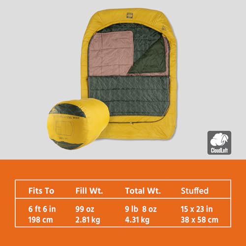 Kelty Tru.Comfort Doublewide 20 Degree Sleeping Bag – Two Person Synthetic Camping Sleeping Bag for Couples & Family Camping