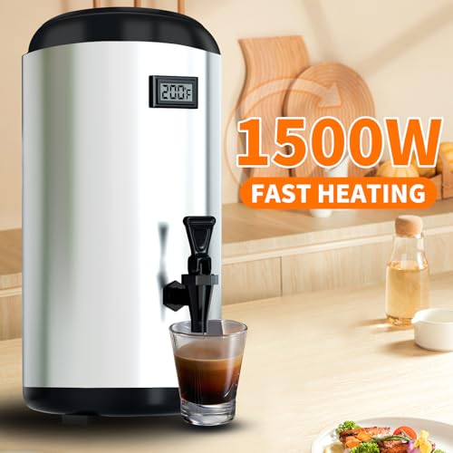 Hijolla Drink Dispenser with Heating Insulated Beverage Dispenser, Electric Heating Beverage Dispenser-75 Cup Hot&Cold wat...