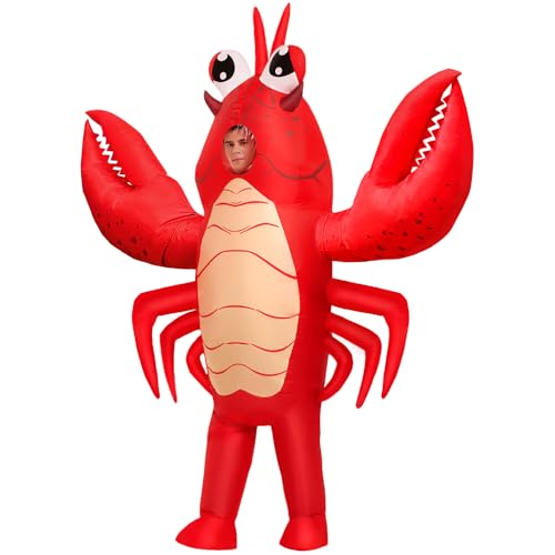 KOOY Inflatable Lobster Costume Adult, Inflatable Costume For Adult, Blow Up Crawfish Costumes Women/Men for Funny Party, ...