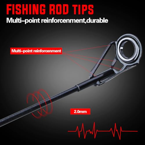 Sougayilang Portable Telescopic Fishing Rod with Carbon Fiber Material and Precision Carved Reel Seat - Suitable for Saltw...