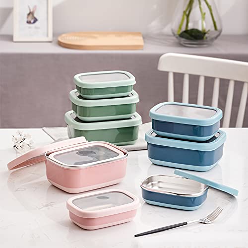 Lille Home Leak Proof Steel Food Containers - Snack Stainless Steel Containers - Ideal for Educational Settings & Daycare...