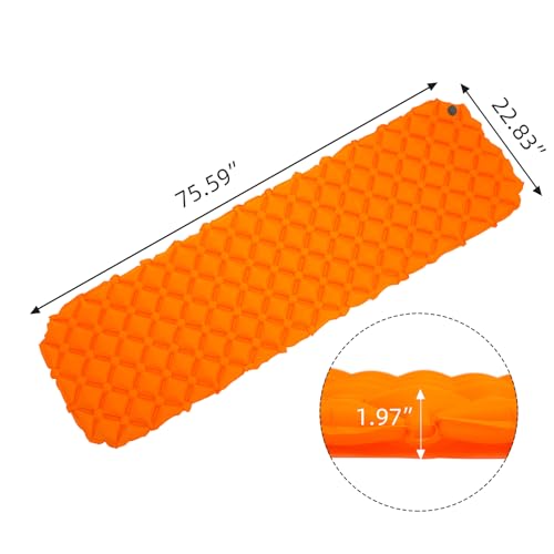 Waterproof Sleeping Pad for Camping/Backpacking/Hiking/Traveling Inflatable Sleeping Mat Ultralight Air Mattress Single Te...