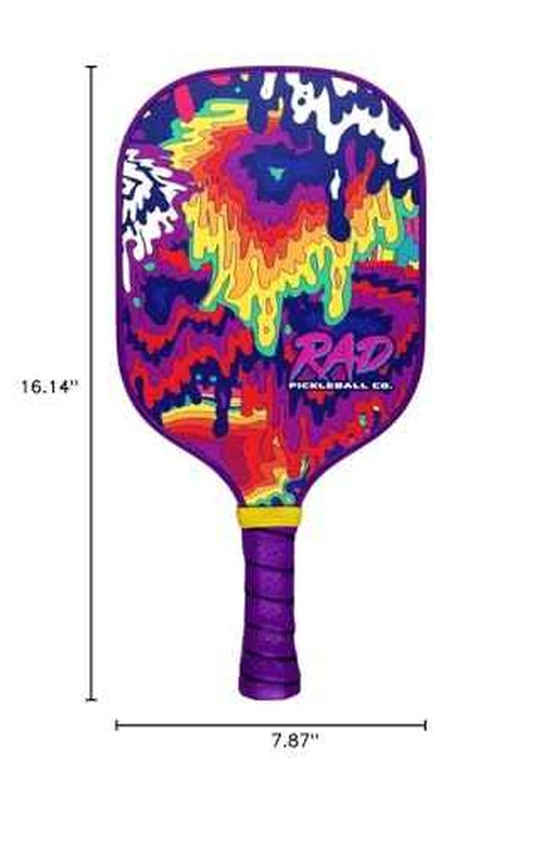 RAD Pickleball Paddle – USAPA Approved Pickleball Racket – Fiberglass Surface with Spin Grit Tech – Carbon Fiber Pickleball Paddle for Power & Control – Indoor & Outdoor (Double Dip)