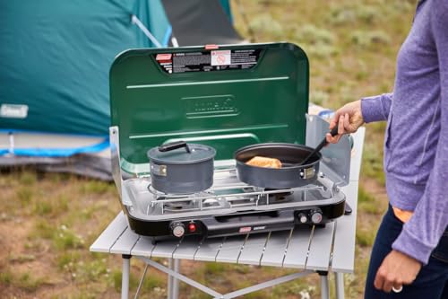 Coleman Classic 3-Burner Propane Camping Stove with InstaStart Ignition, Portable Cooktop with 3 Adjustable Burners & 28,0...