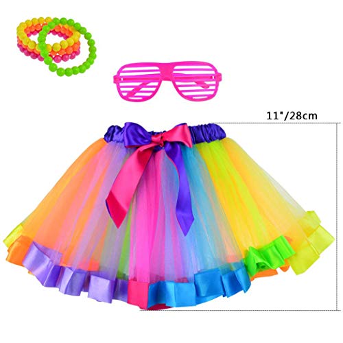 Miayon 1980s Fancy Outfits Dress Costume Accessories for Girl Kids Halloween