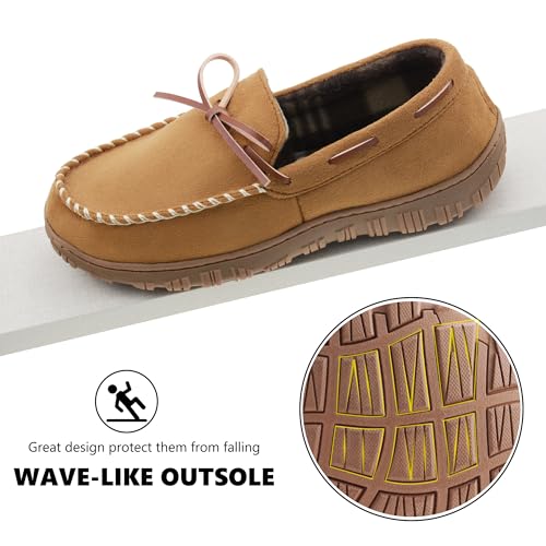 VLLy Mens Moccasin Slippers Breathable Memory Foam House Slippers Indoor/Outdoor House Shoes