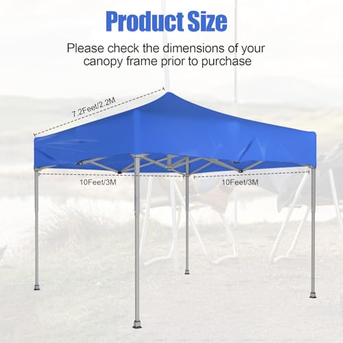 10x10 Canopy Replacement Top 420D, 10x10 Canopy Tent Cover with Rope for Straight Leg Frame, Oxford Cloth Waterproof Tent ...