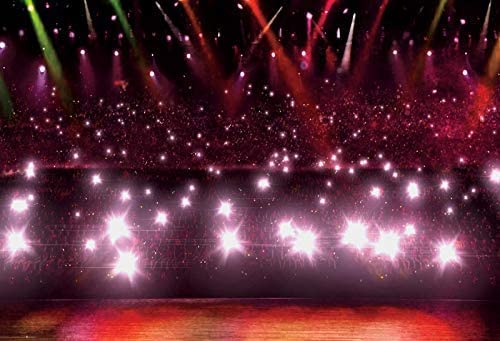 Yeele 5x4ft Spotlight Stage Backdrop Stage Concert Spotlights Red Pink Photo Backdrop Curtains Music Photography Adult Por...