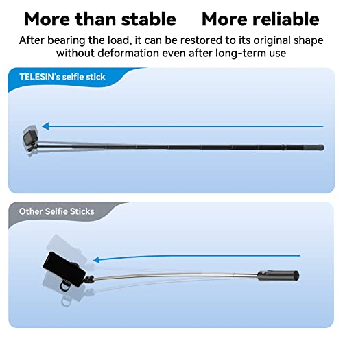 TELESIN G3 Extension Selfie Stick Pole (118"/3M 100% Carbon Fiber), Invisible Light Monopod for DJI Osmo Nano 360 Action 6...