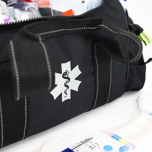 Lightning X Products Lightning X Pre-Stocked EMS/EMT Trauma Kit w/ Large First Responder Bag & 256 Aid Medical Supplies - ...