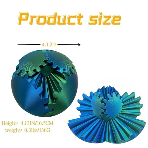 Gear Ball 3D Printed Spin Ball Cube Fidget Toys, Gear Sphere Fidget Toy, GearSphere Desk Toy Stress Fidget Balls, Fidgets ...
