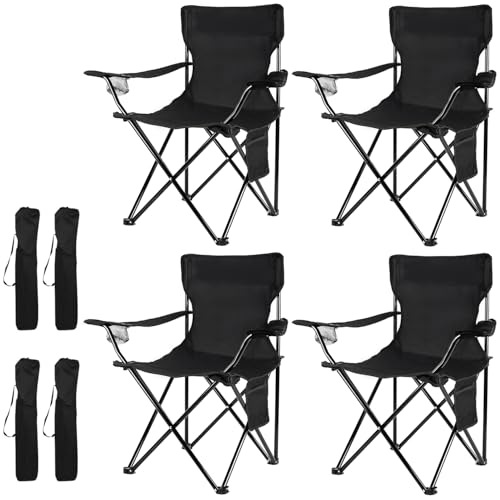 Damei century 4Pack Folding Camping Chairs-Lightweight, Installation-Free, Portable Chair for Beach, Lawn, Outdoor Sports