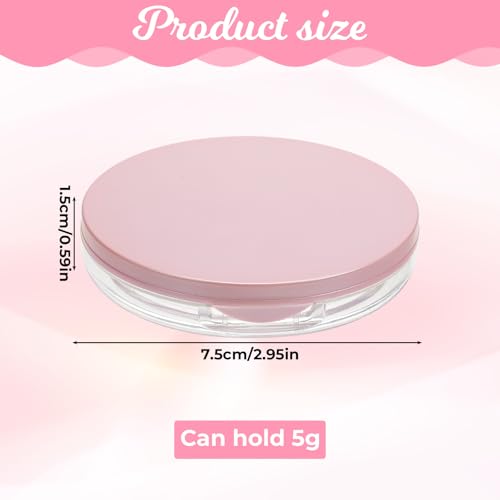 2 PCS Loose Powder Containers with Puff, 0.18oz Travel Powder Container Reusable Empty Makeup Containers Compact Mini Powd...