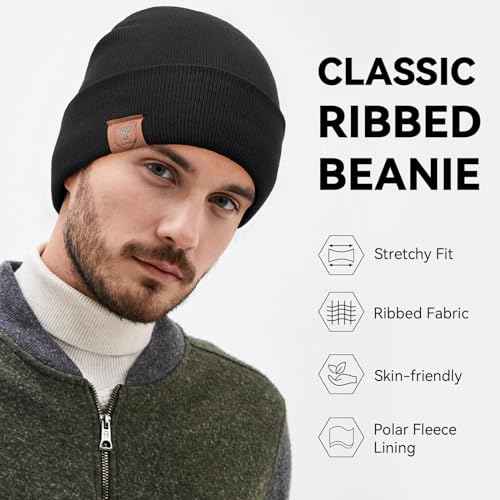 OZERO Winter Beanie Daily Hat - Thermal Polar Fleece Ski Stocking Skull Cap for Men and Women