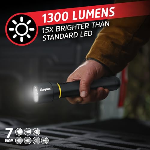 Energizer LED Flashlight Vision PRO, Ultra Bright 1000+ Lumens, IPX4 Water Resistant, Aircraft-Grade Aluminum LED Light, R...