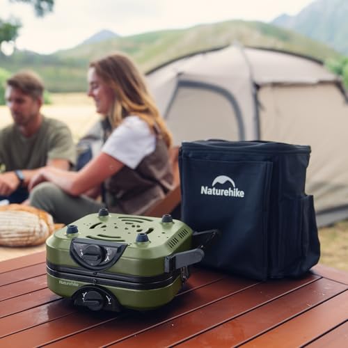 Naturehike 2 Burner Folding Camping Stove, Portable Propane Gas Stove with Carry Bag, 16000 BTU High-Performance Camp Stov...