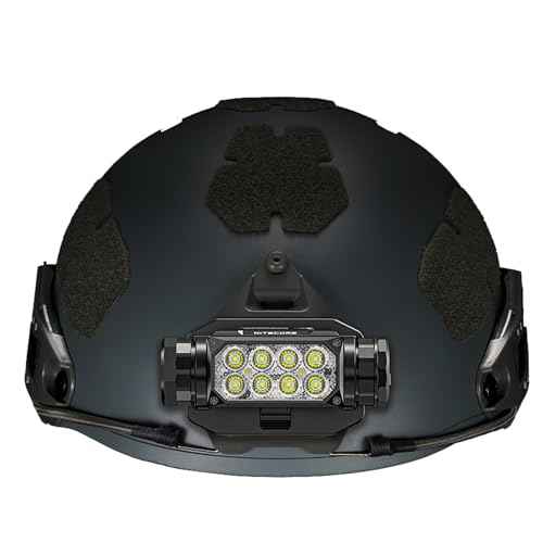 Nitecore HC65M UHE 2000 Lumen Tactical Helmet Light Headlamp, NVG Mountable USB-C Rechargeable with Red and White Lights Sticker