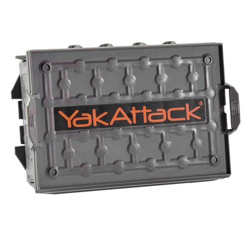 YakAttack TracPak Stackable Storage Box – Battleship Grey | Kayak Fishing Gear Storage | Fits GearTrac & MightyMount | Kay...