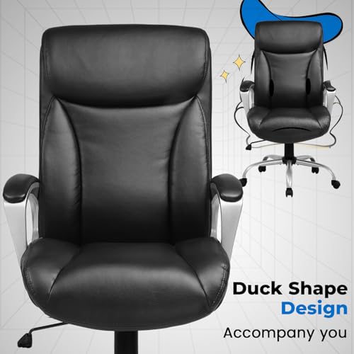 COMHOMA Ergonomic Office Chair Home Office Desk Chairs Comfy Back Support PU Leather Executive Office Chair with Wheels He...