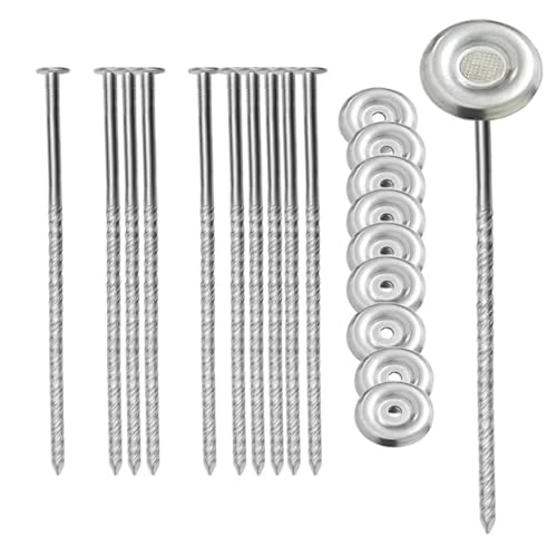 Thunia Outdoor Rug Stakes Stainless Steel Spiral Rv Carpet Stakes Patio Mats Stakes Used for Rugs, Tents, Camping, Lawn, T...