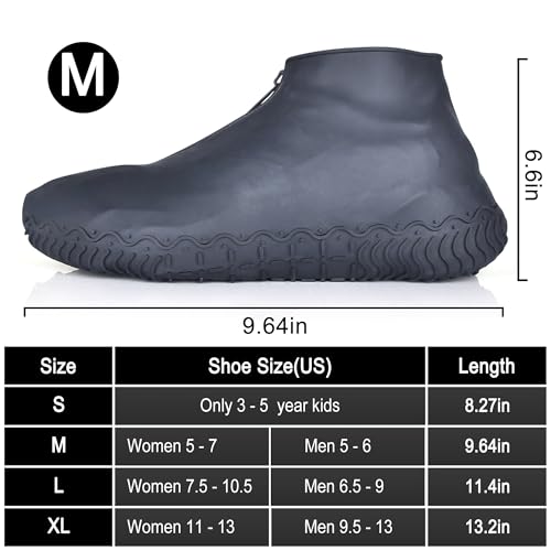 ydfagak Shoe Covers Waterproof Reusable Foldable Not-Slip Rain Shoe Covers with Zipper,Shoe Protectors Overshoes Rain Galo...