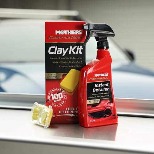 Mothers California Gold Clay Kit, 1 100-gram Clay Bar + 16 oz. Instant Detailer — Removes Contaminants, Restores Brillianc...
