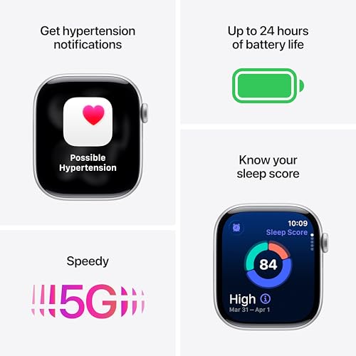 Apple Watch Series 11 [GPS + Cellular 46mm] Smartwatch with Jet Black Aluminum Case with Black Sport Band - M/L. Sleep Sco...