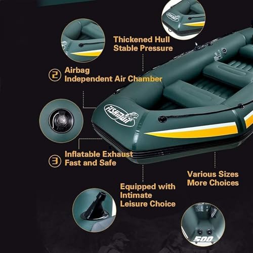 DJCDDM Inflatable Kayak Fishing Boat,Inflatable Boat Raft Inflatable Kayak, Rubber Boat Travel Kayak Water Sports