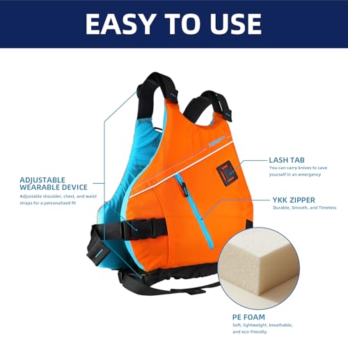 Thurso Surf Horizon Life Jacket – USCG Approved Adult Life Vest for Kayaking Boating Fishing PFD Personal Flotation Device...