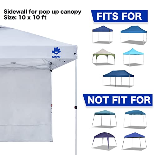 Fanpat Instant Canopy Tent Sidewalls for 10x10 Pop Up Canopy Waterproof,99% UV Protection，3 Piece Sidewalls, White(3PCS Si...
