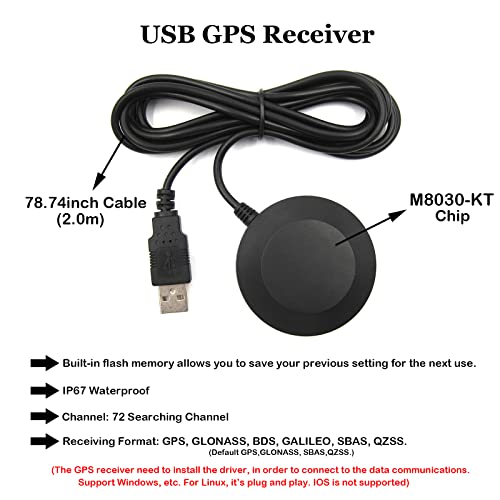 Geekstory BN-808 G-Mouse USB GPS Dongle Navigation Module M8030-KT Chip External GPS Antenna with 4M Flash USB GPS Receive...