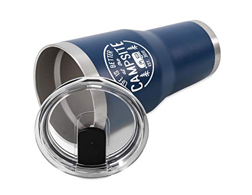 Camco Life is Better at The Campsite Tumbler | Heavy Duty Double Wall Vacuum Insulation | Crafted of 18/8 Stainless Steel...